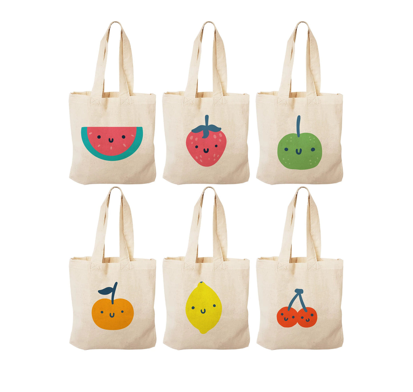 Fruit Party Favor Bags - Perfect for Fruit Themed Parties! - Set of Six Bags