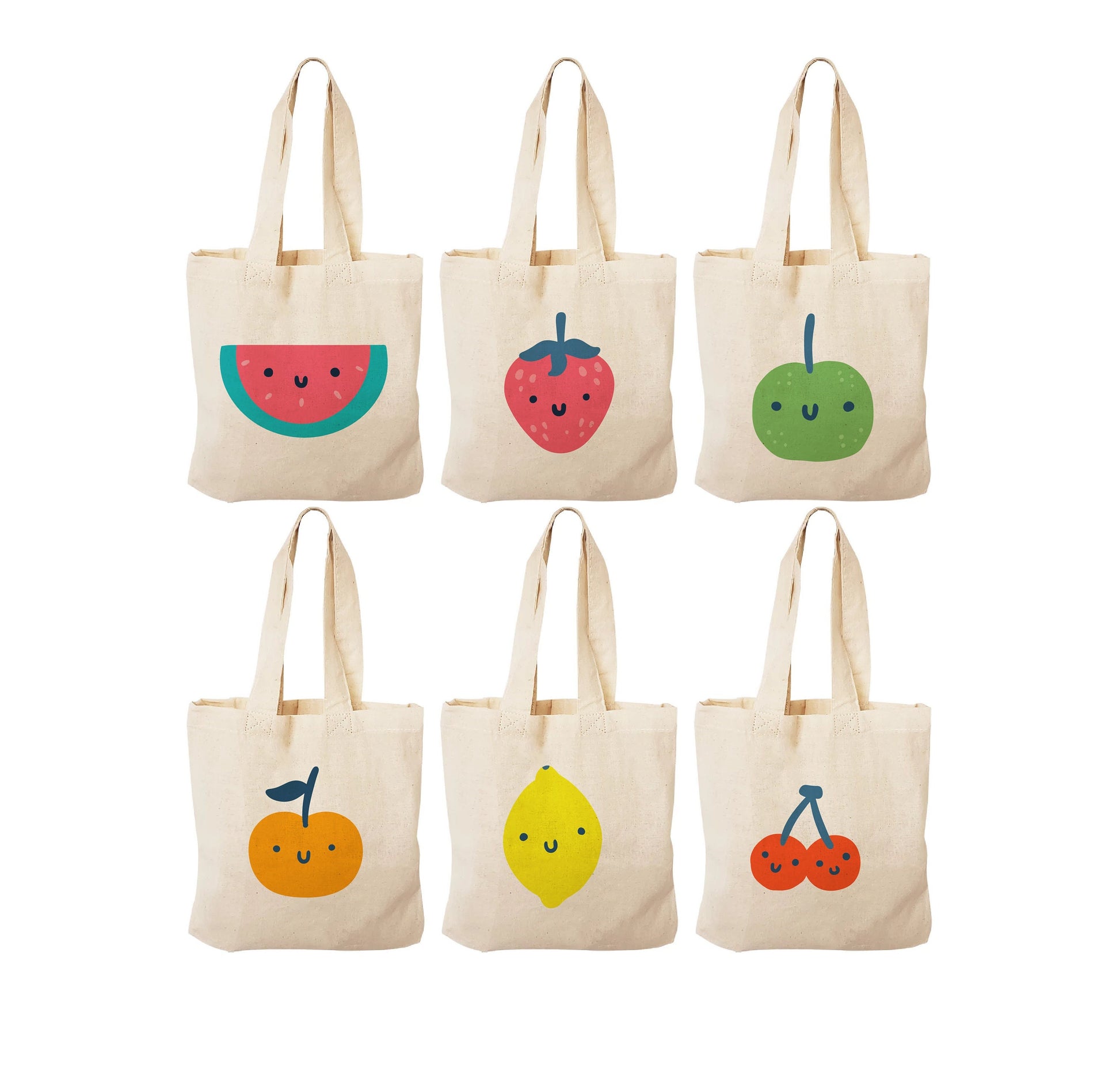 Fruit Party Favor Bags - Perfect for Fruit Themed Parties! - Set of Six Bags