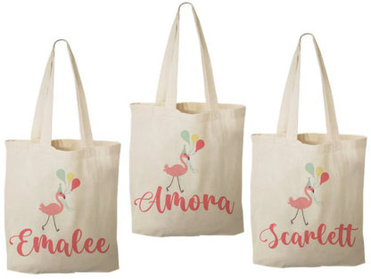 Flamingo Party Favor Bags - Set of Three Bags - Personalized