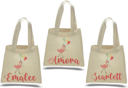 Flamingo Party Favor Bags - Set of Three Bags - Personalized