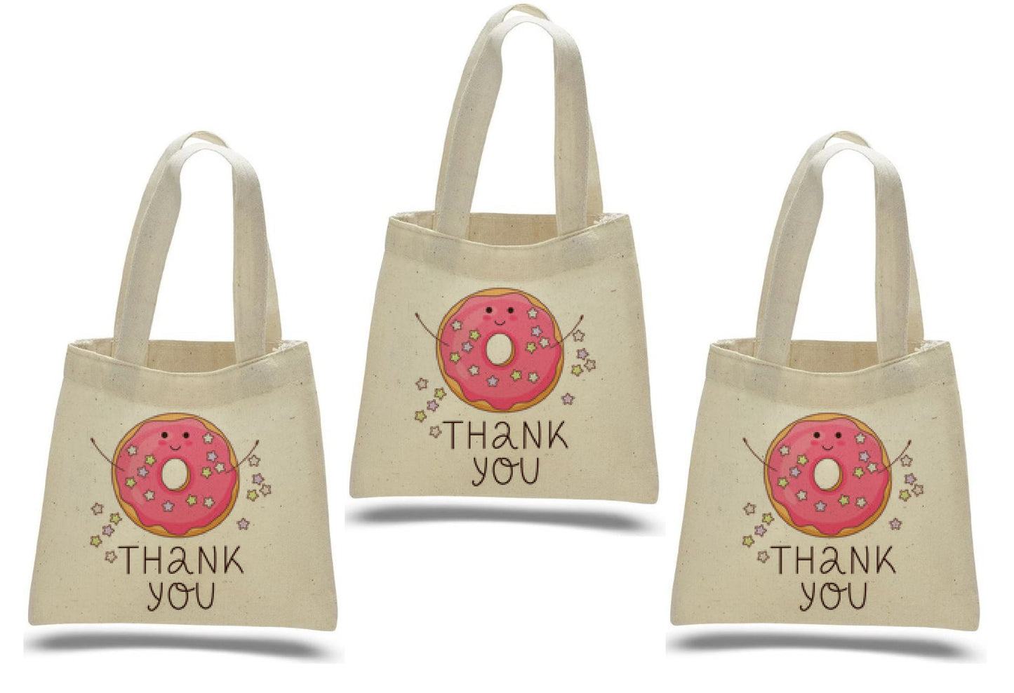 Donut Party Favor Bags - Perfect for Donut Themed Parties & Events - Donut Thank You Bags - Set of Three Bags