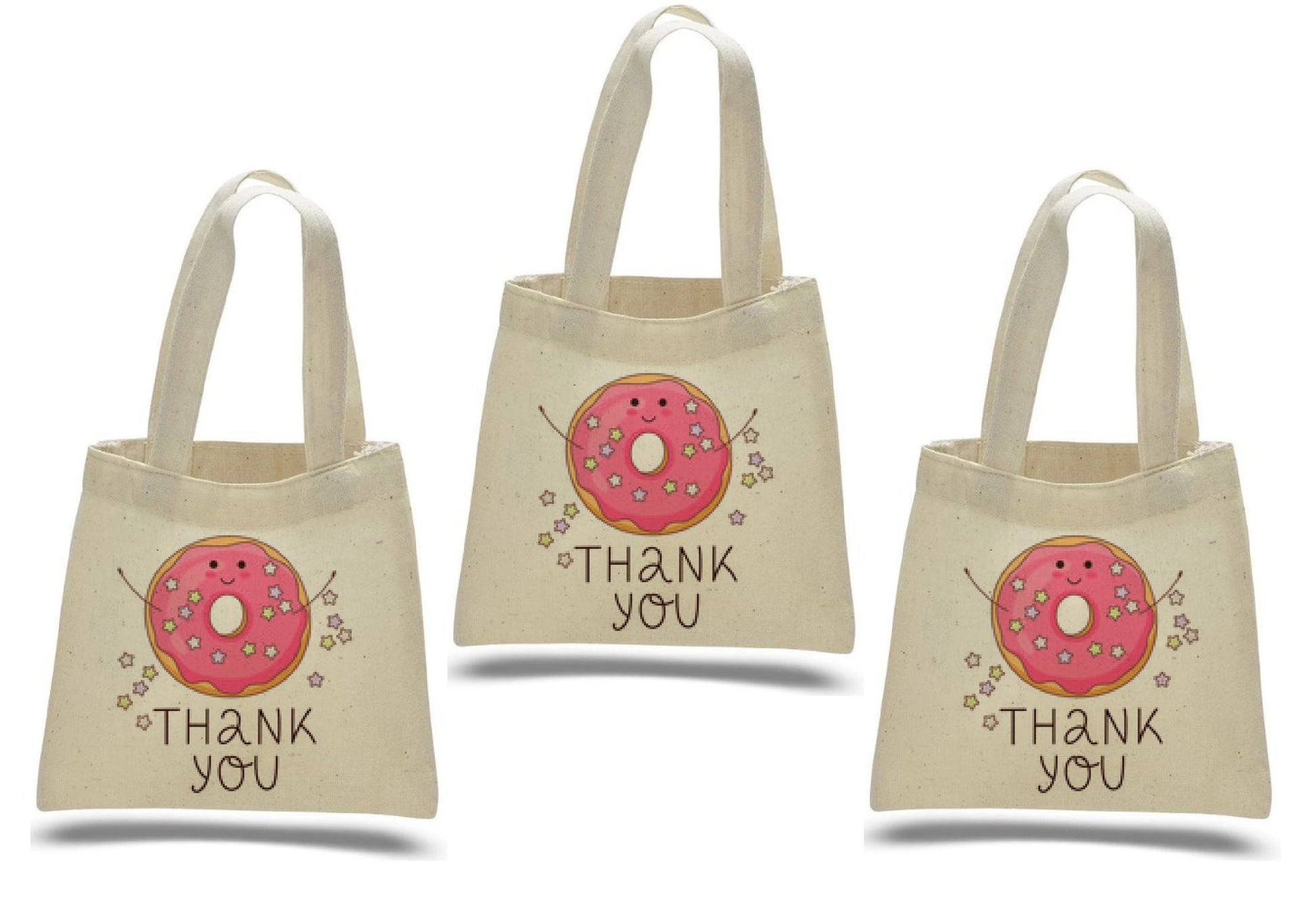 Donut Party Favor Bags - Perfect for Donut Themed Parties & Events - Donut Thank You Bags - Set of Three Bags
