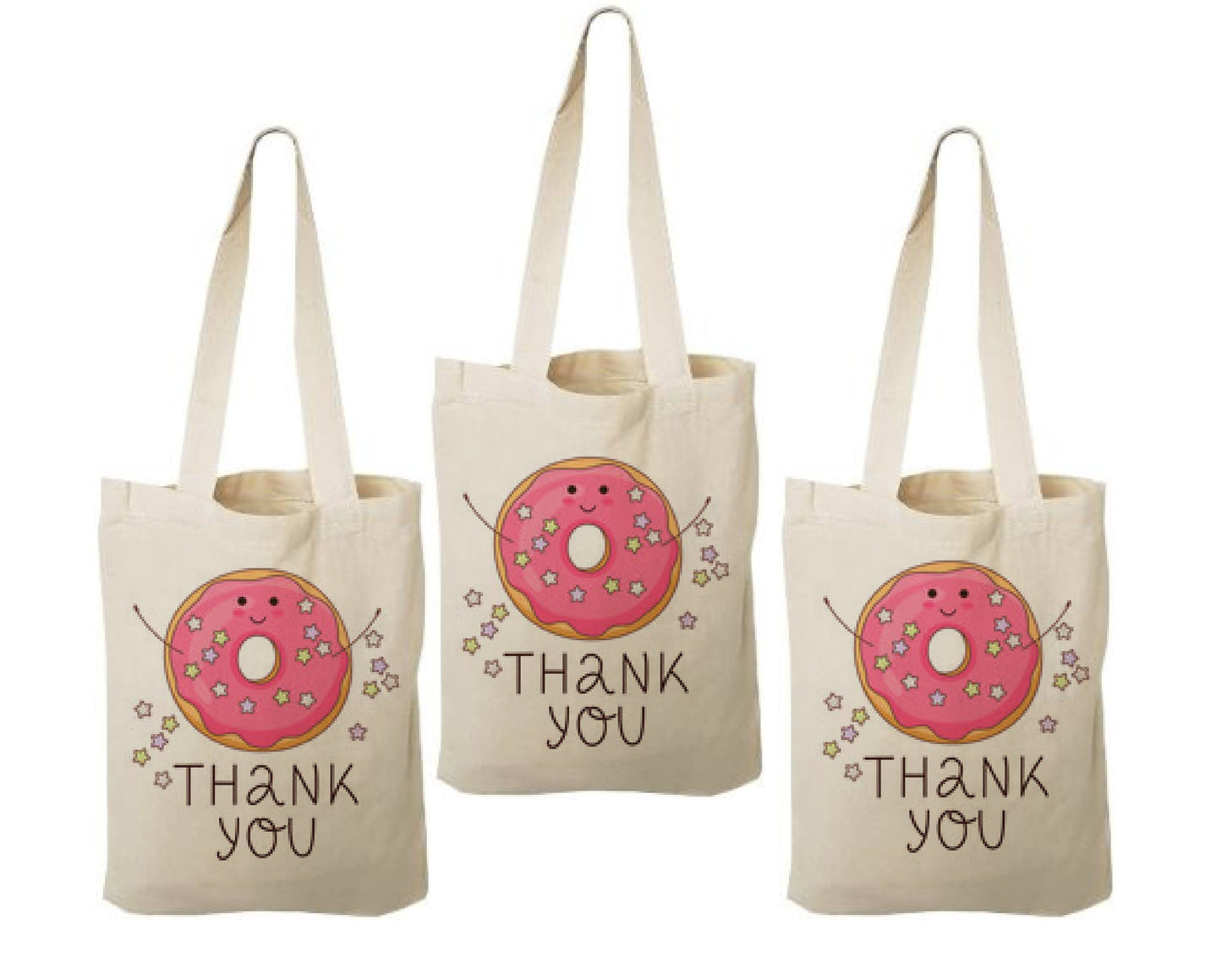Donut Party Favor Bags - Perfect for Donut Themed Parties & Events - Donut Thank You Bags - Set of Three Bags