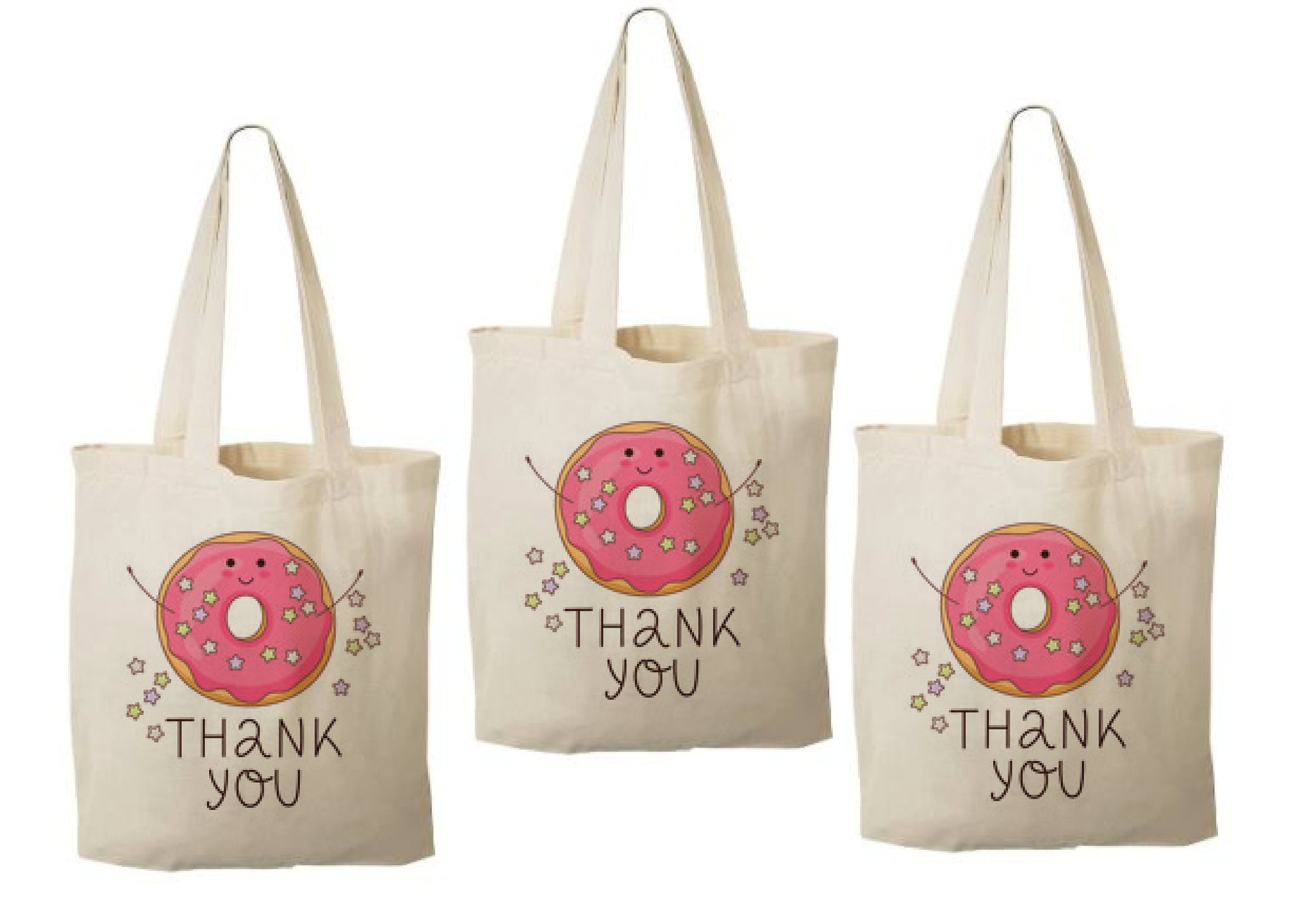 Donut Party Favor Bags - Perfect for Donut Themed Parties & Events - Donut Thank You Bags - Set of Three Bags