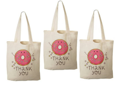Donut Party Favor Bags - Perfect for Donut Themed Parties & Events - Donut Thank You Bags - Set of Three Bags