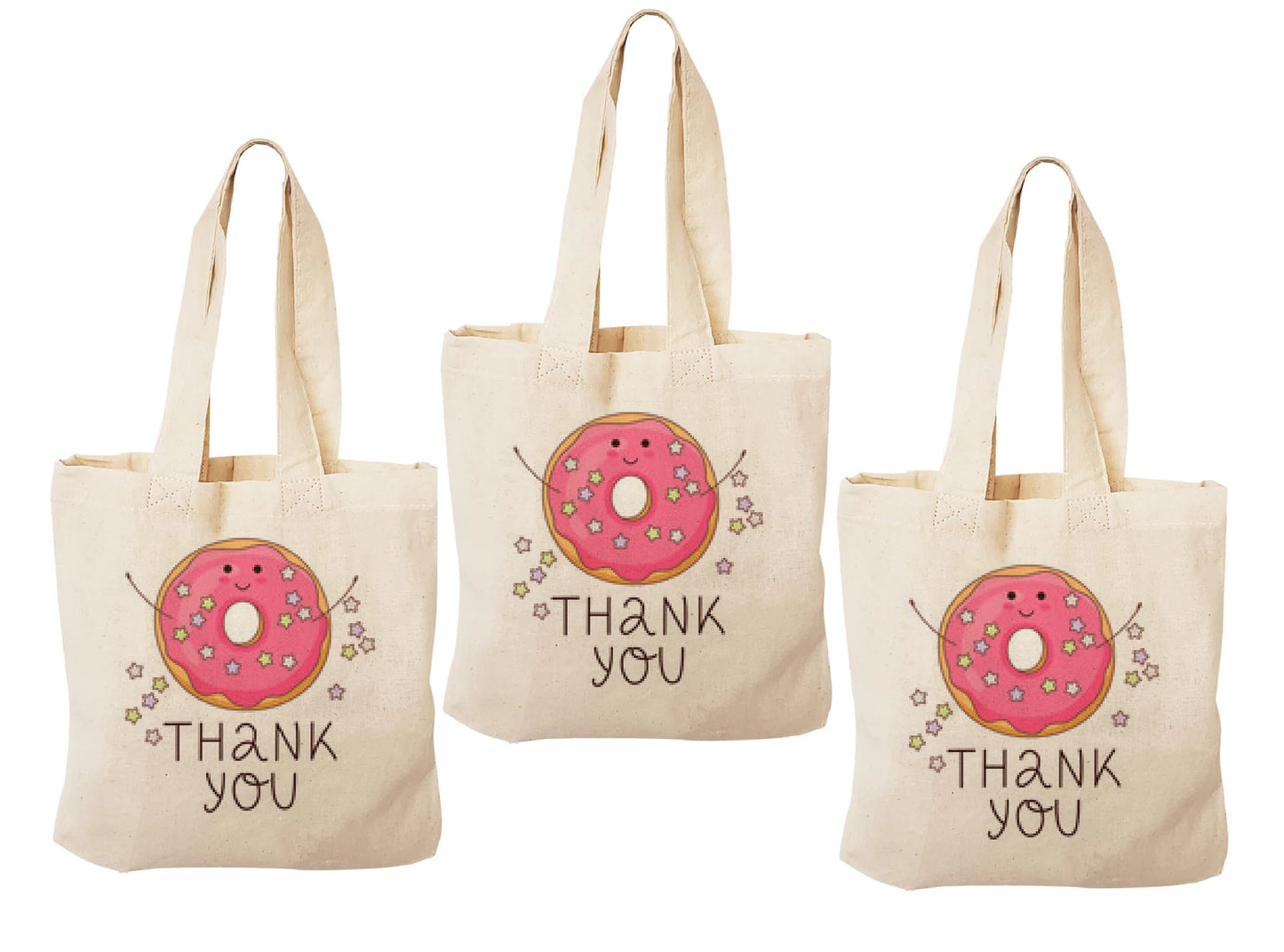 Donut Party Favor Bags - Perfect for Donut Themed Parties & Events - Donut Thank You Bags - Set of Three Bags