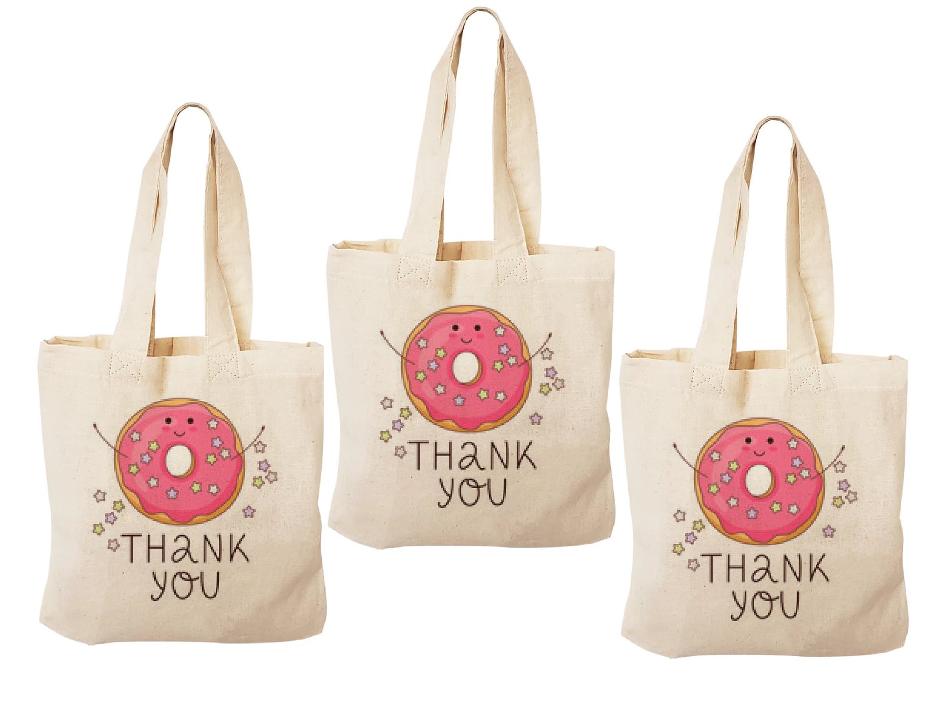 Donut Party Favor Bags - Perfect for Donut Themed Parties & Events - Donut Thank You Bags - Set of Three Bags