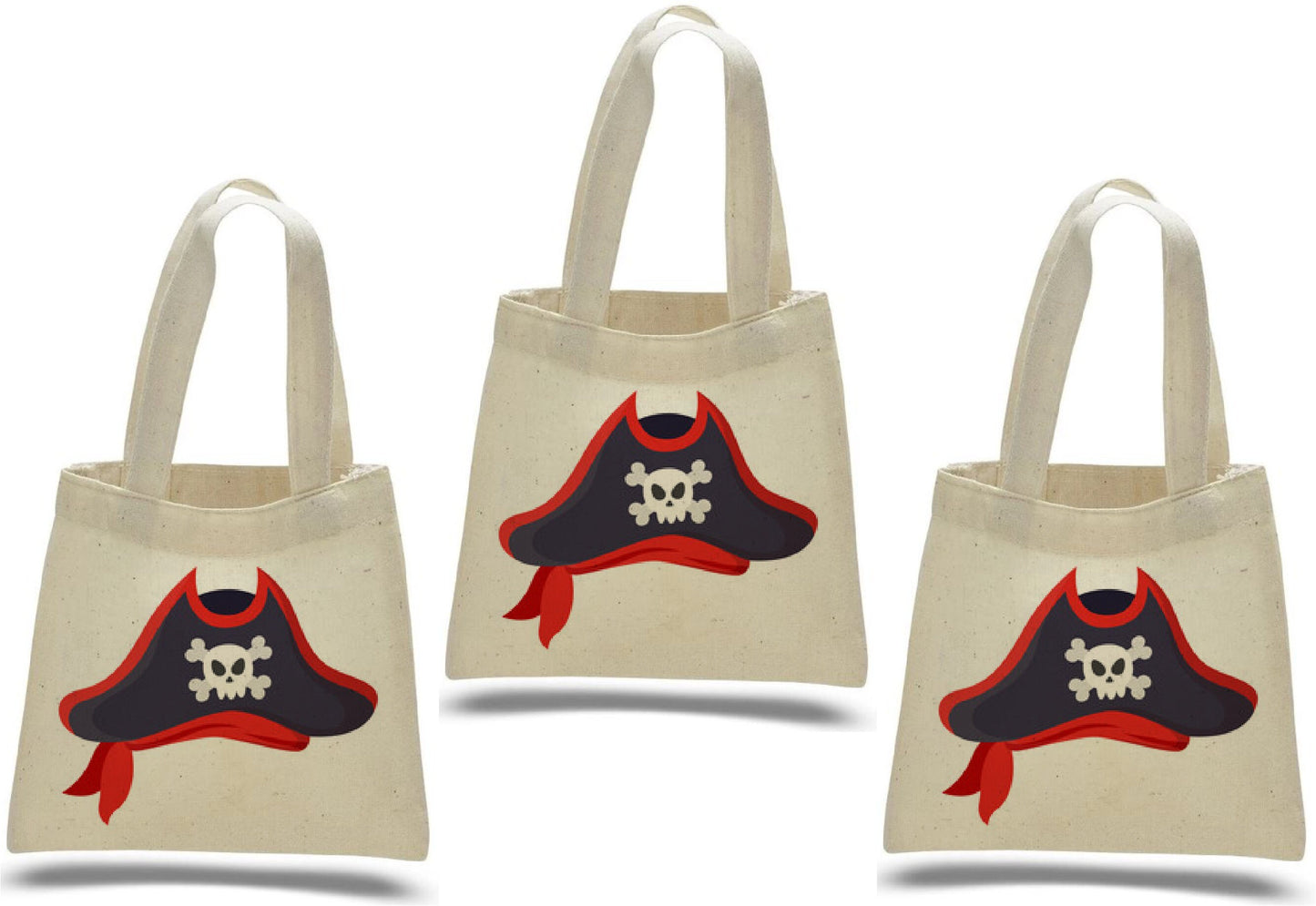 Pirate Party Favor Bags - Perfect for Pirate Theme Parties! - Cotton Party Bags with Handles - Reusable