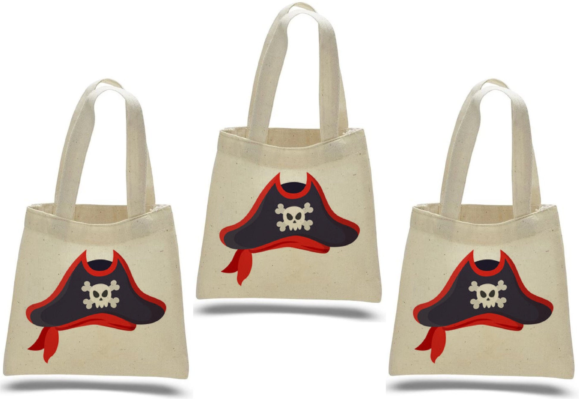Pirate Party Favor Bags - Perfect for Pirate Theme Parties! - Cotton Party Bags with Handles - Reusable