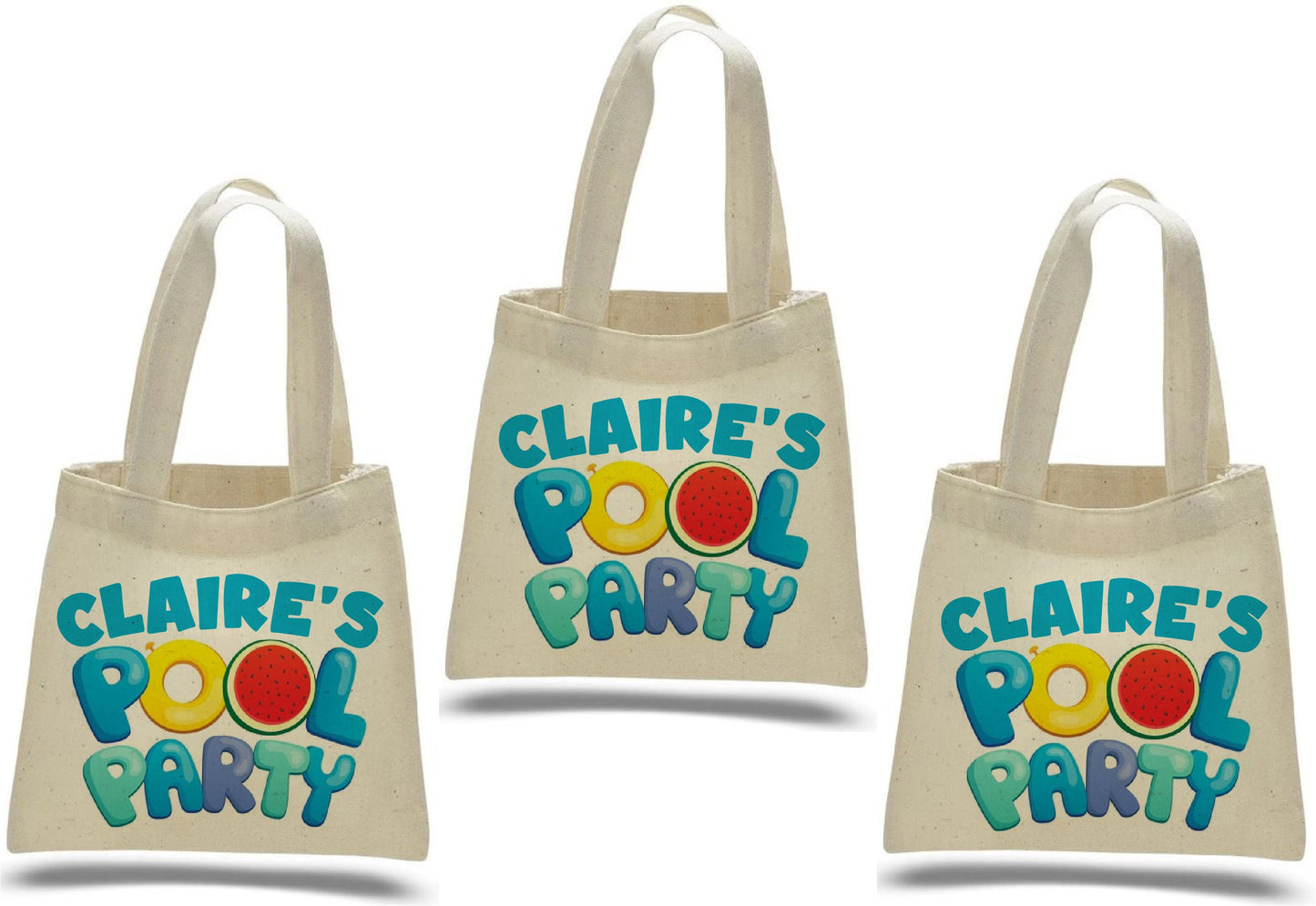 Personalized Pool Party Favor Bags - Set of Three Bags