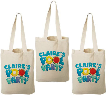 Personalized Pool Party Favor Bags - Set of Three Bags