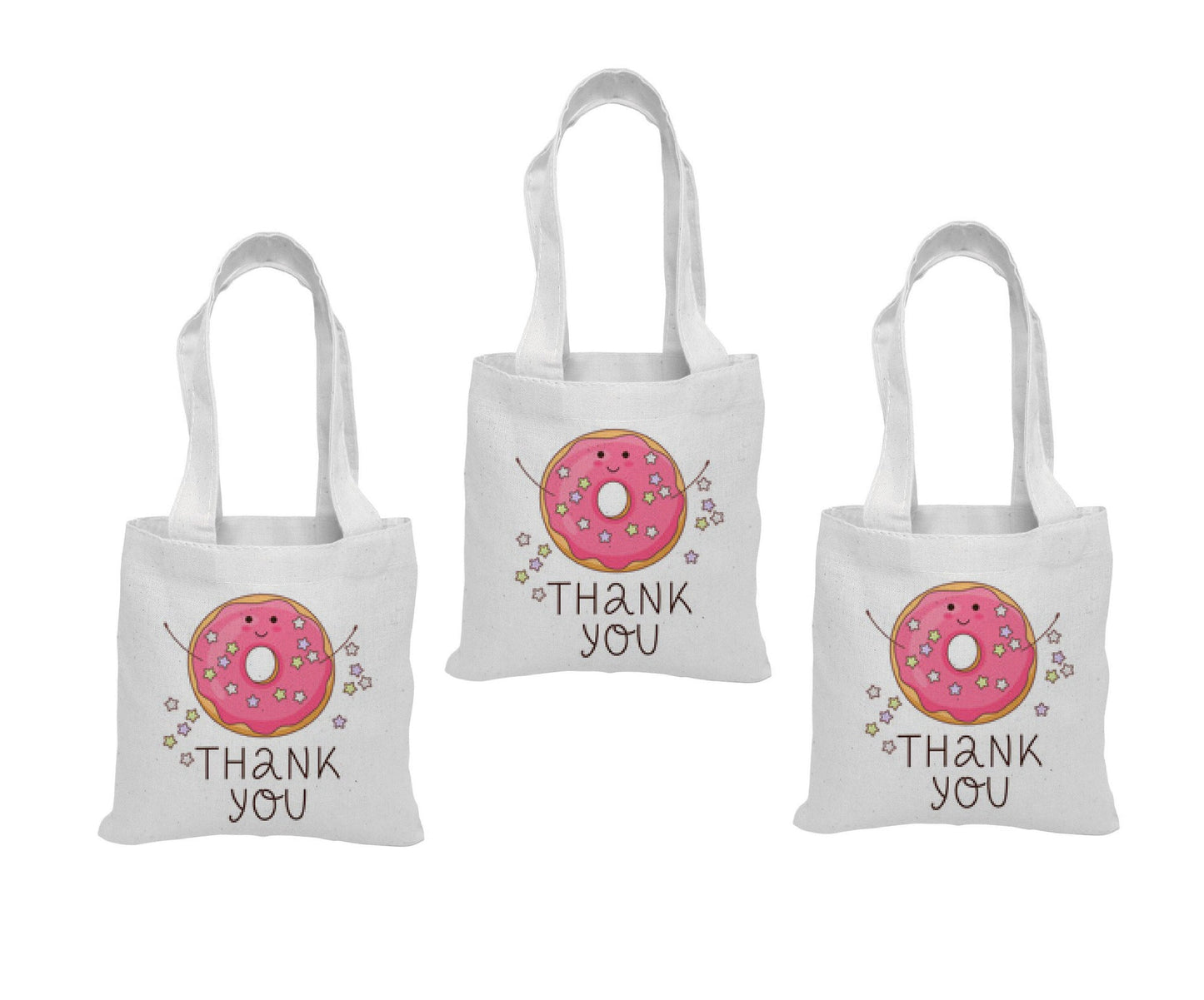 Donut Party Favor Bags - Perfect for Donut Themed Parties & Events - Donut Thank You Bags - Set of Three Bags