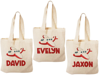 Personalized Airplane Party Favor Bags - Set of Three Bags