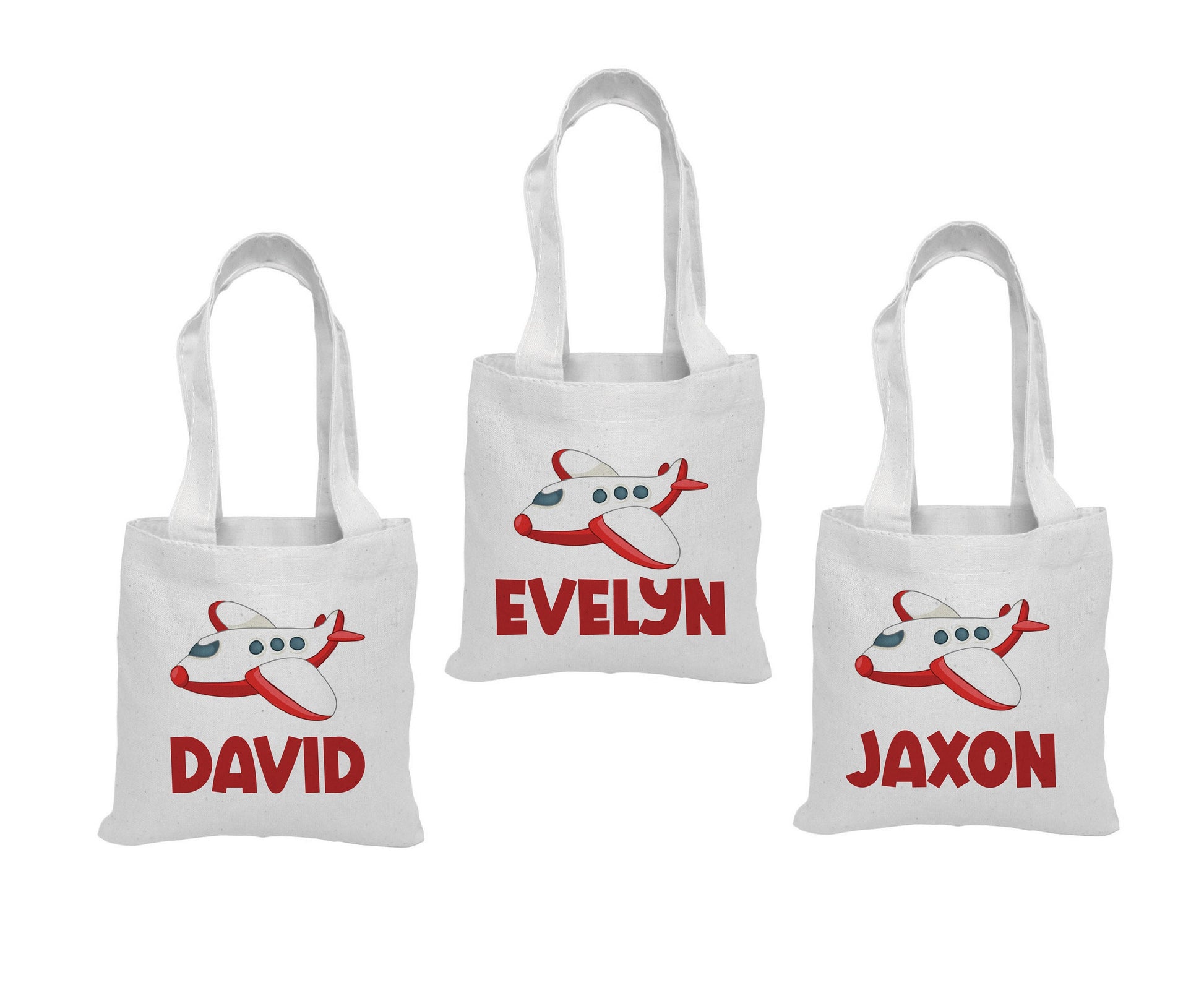 Personalized Airplane Party Favor Bags - Set of Three Bags