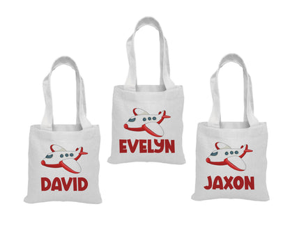 Personalized Airplane Party Favor Bags - Set of Three Bags