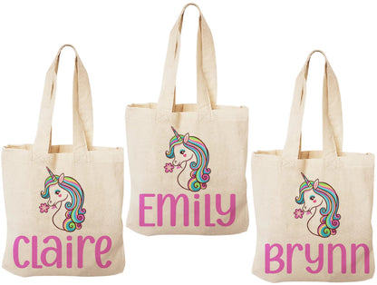 Personalized Unicorn Party Favor Bags - Set of Three Bags