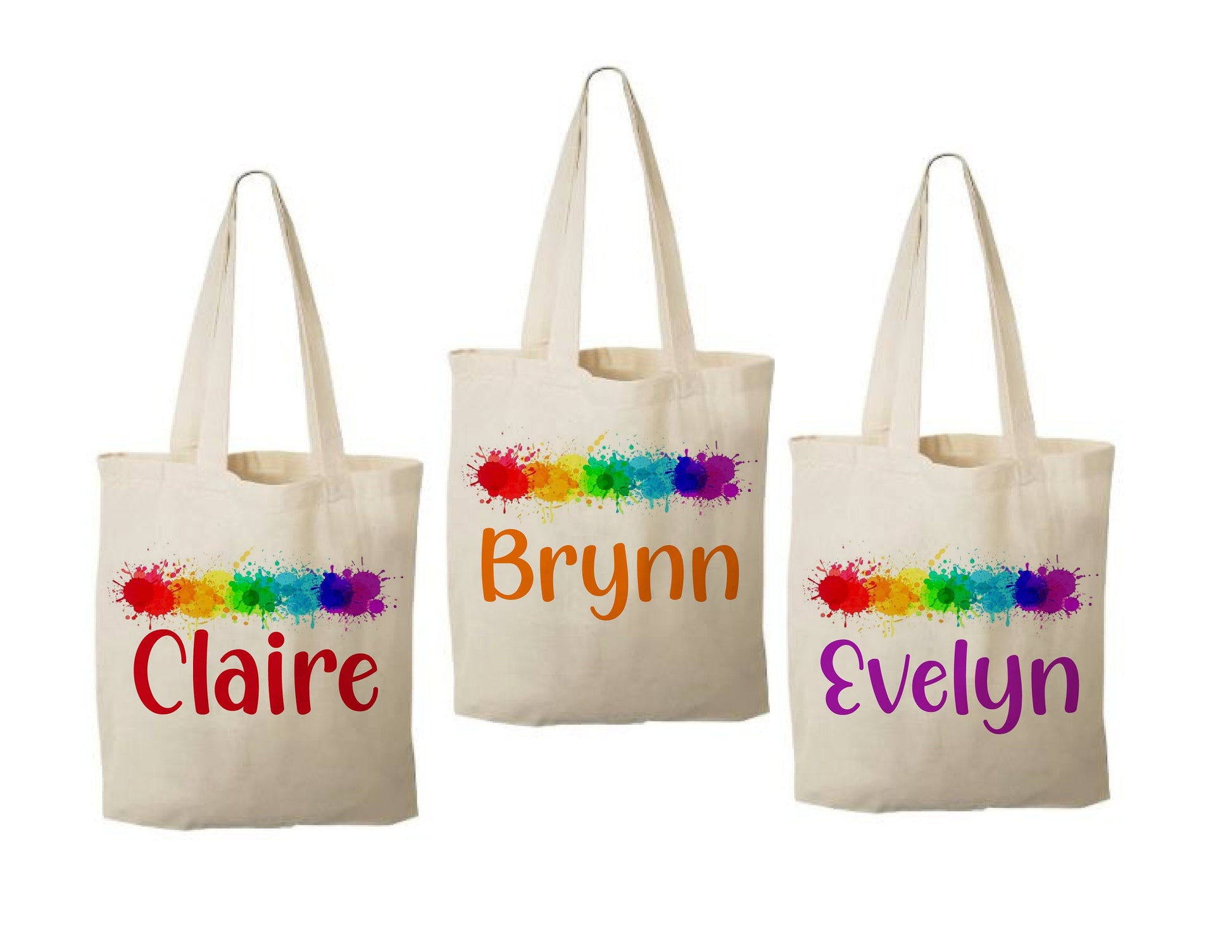 Paint Party Favor Bags, Set of 3 Cotton Treat Bags