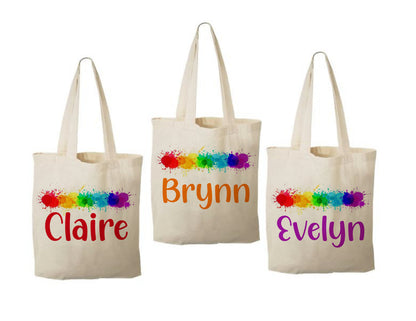 Paint Party Favor Bags, Set of 3 Cotton Treat Bags