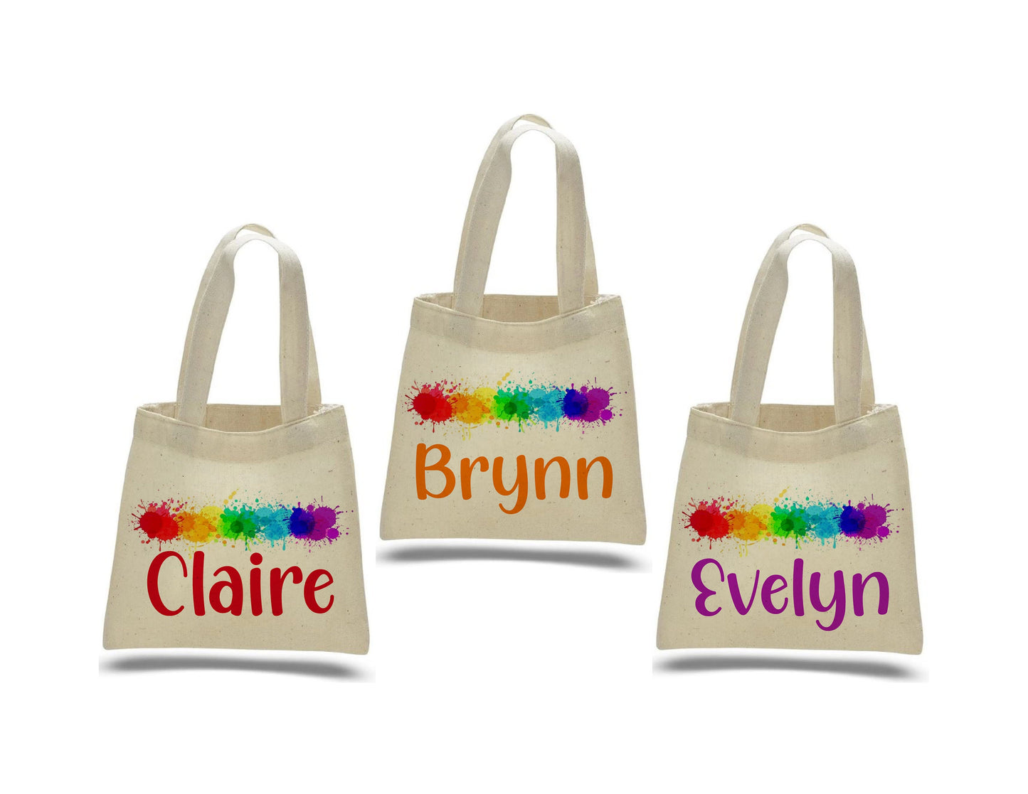 Paint Party Favor Bags, Set of 3 Cotton Treat Bags