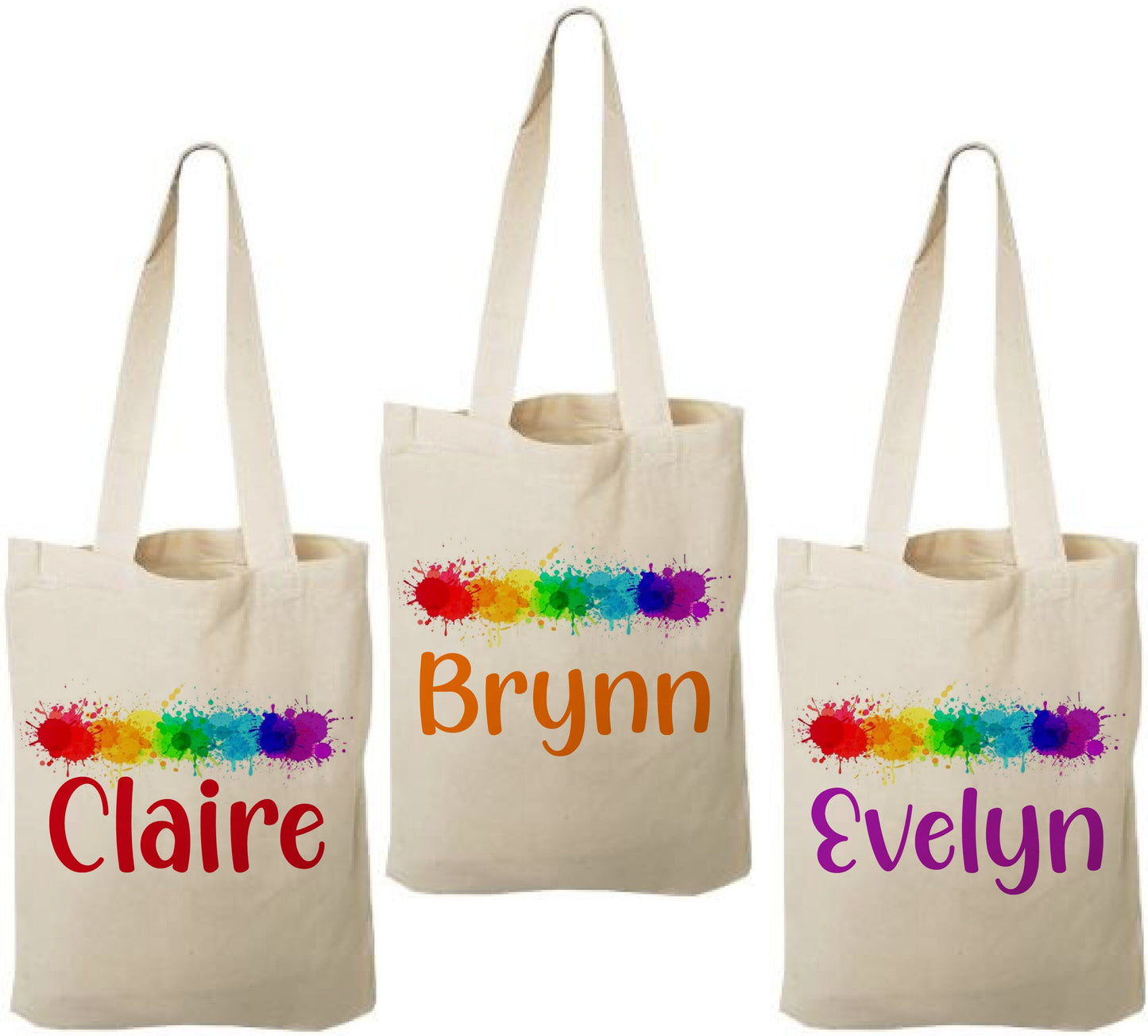 Paint Party Favor Bags, Set of 3 Cotton Treat Bags