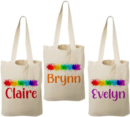 Paint Party Favor Bags, Set of 3 Cotton Treat Bags