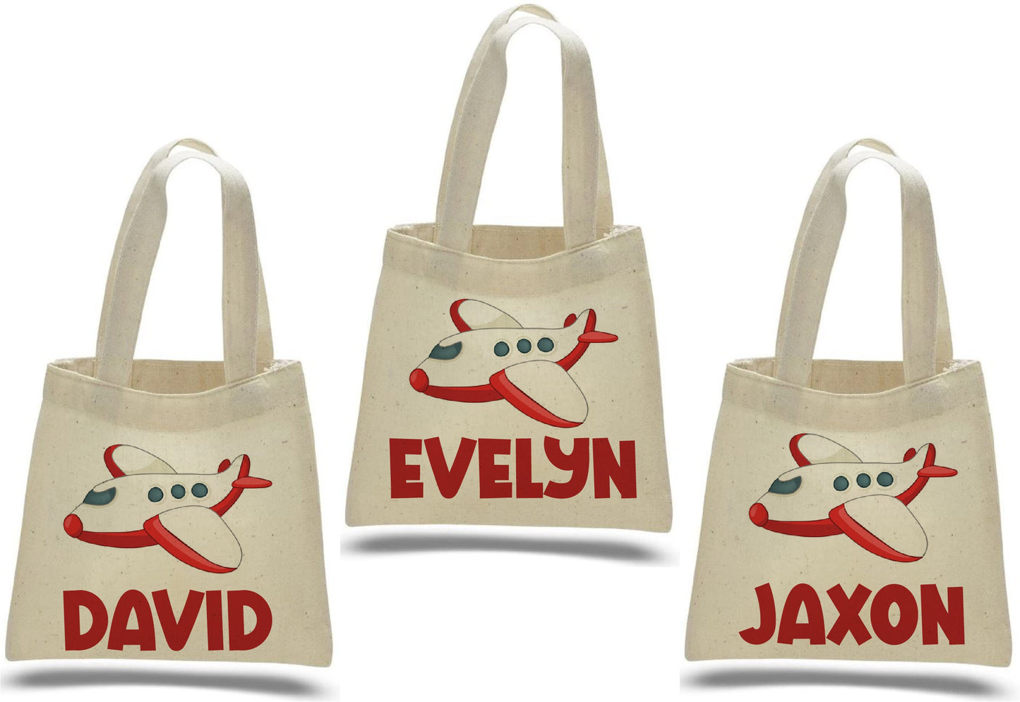 Personalized Airplane Party Favor Bags - Set of Three Bags