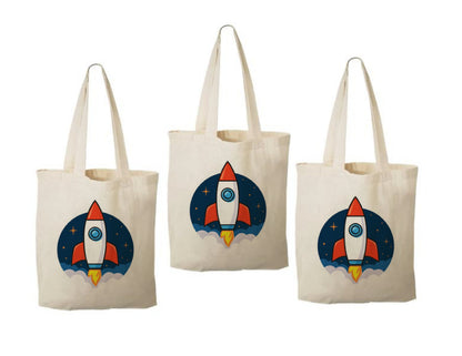 Space Rocket Party Favor Bags - Set of Three Bags