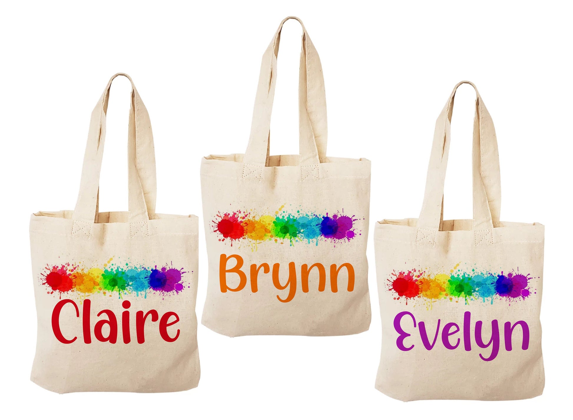 Paint Party Favor Bags, Set of 3 Cotton Treat Bags
