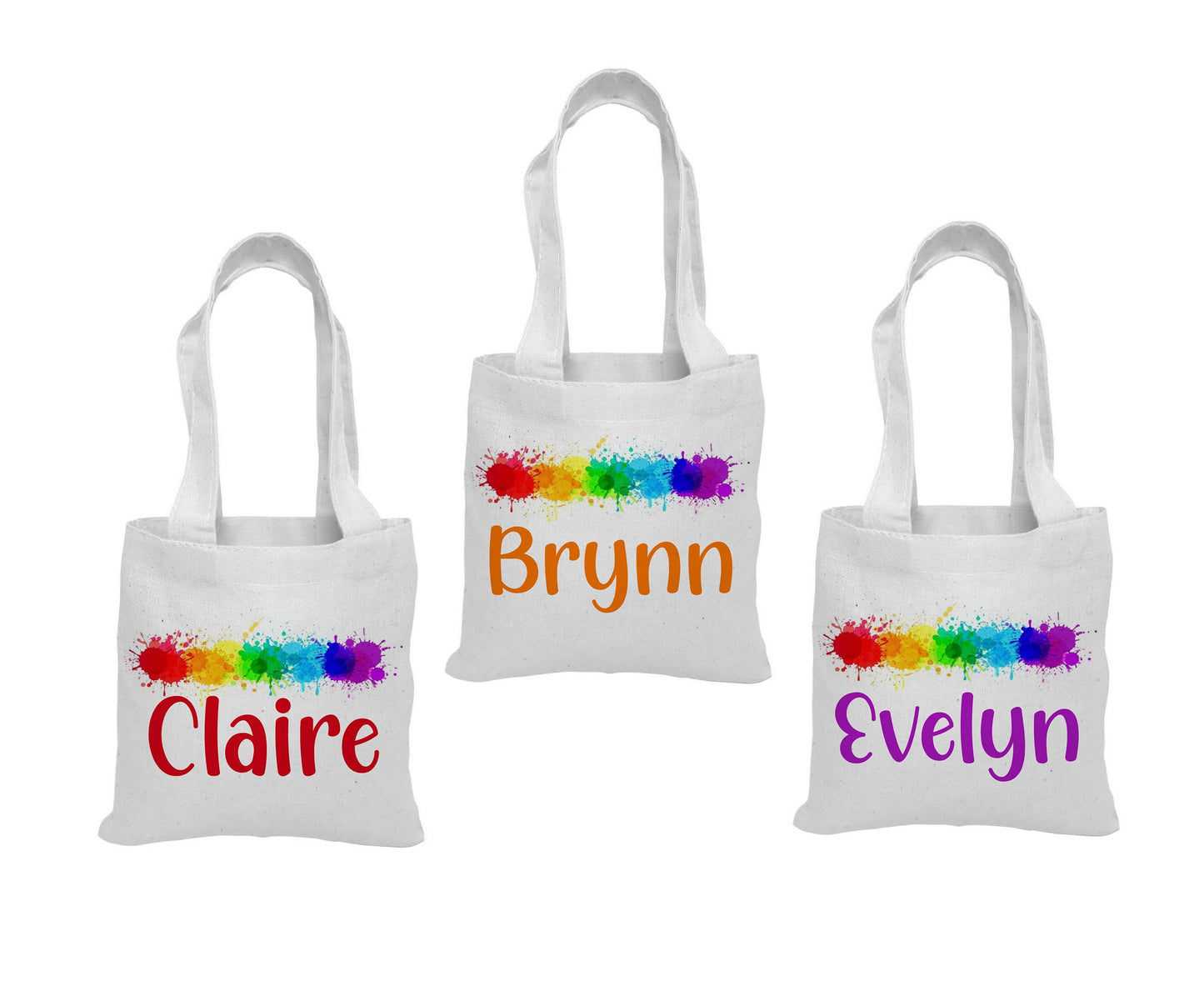 Paint Party Favor Bags, Set of 3 Cotton Treat Bags
