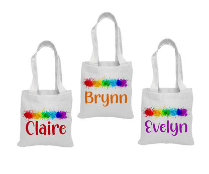 Paint Party Favor Bags, Set of 3 Cotton Treat Bags