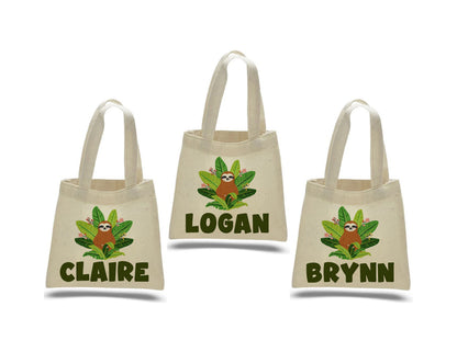 Custom Sloth Party Favor Bags - Set of Three Bags