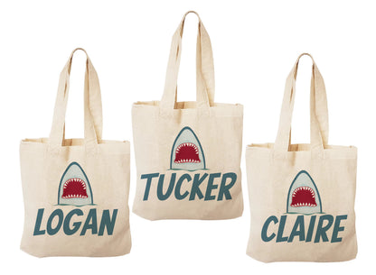 Personalized Shark Party Favor Bags - Set of Three Bags