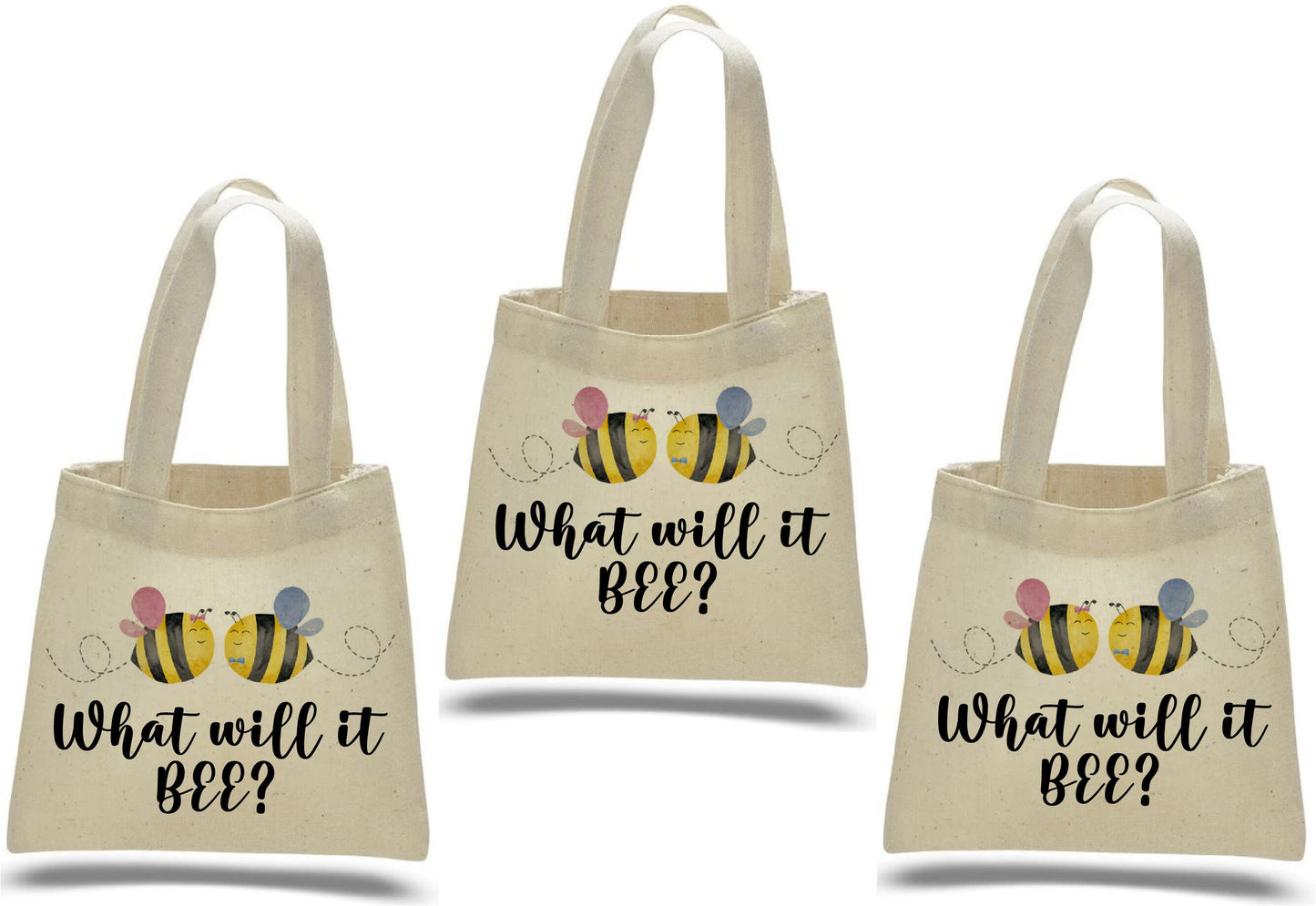 What Will it Bee Gender Reveal Party Favor Bags - Set of Three Bags