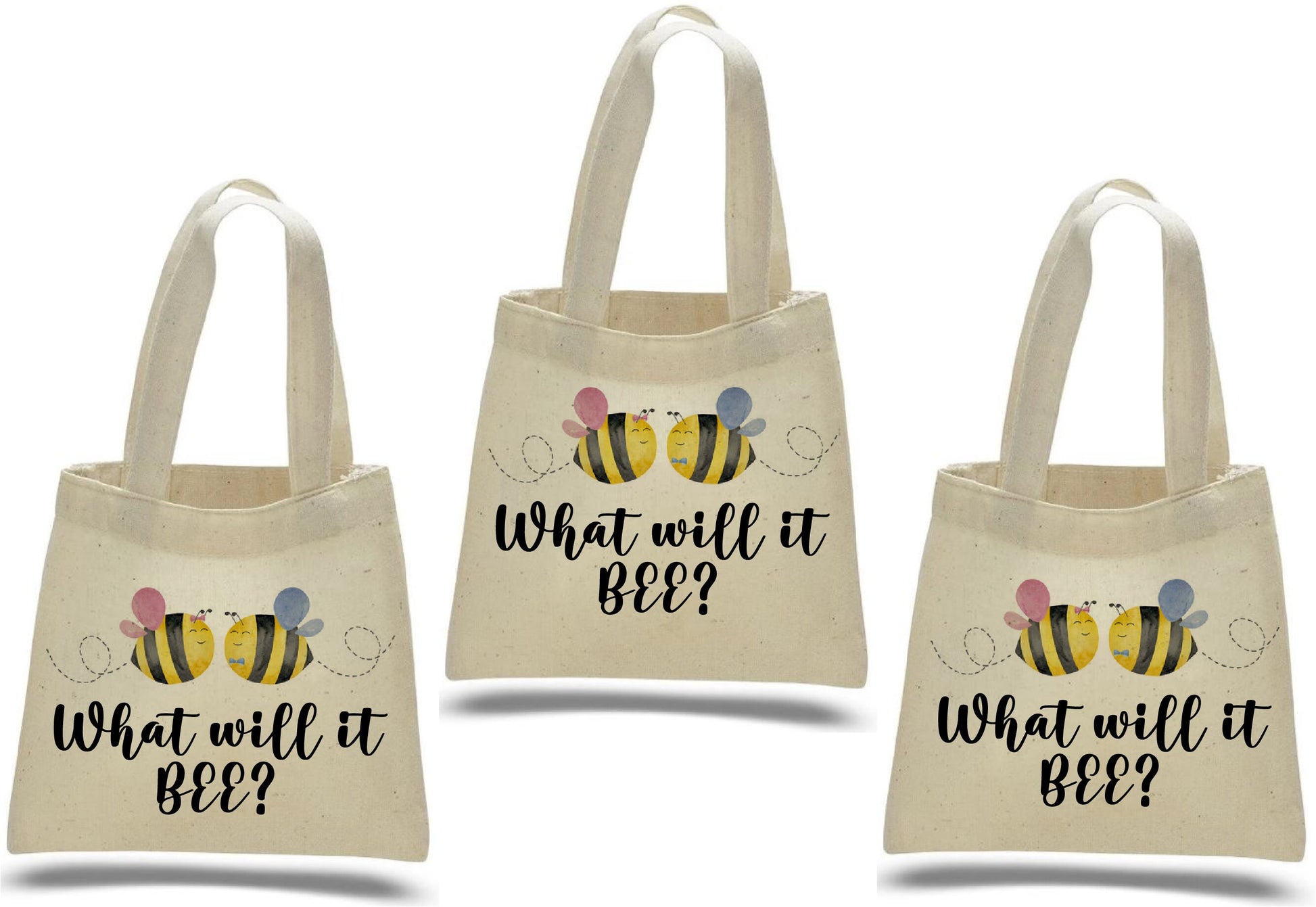 What Will it Bee Gender Reveal Party Favor Bags - Set of Three Bags