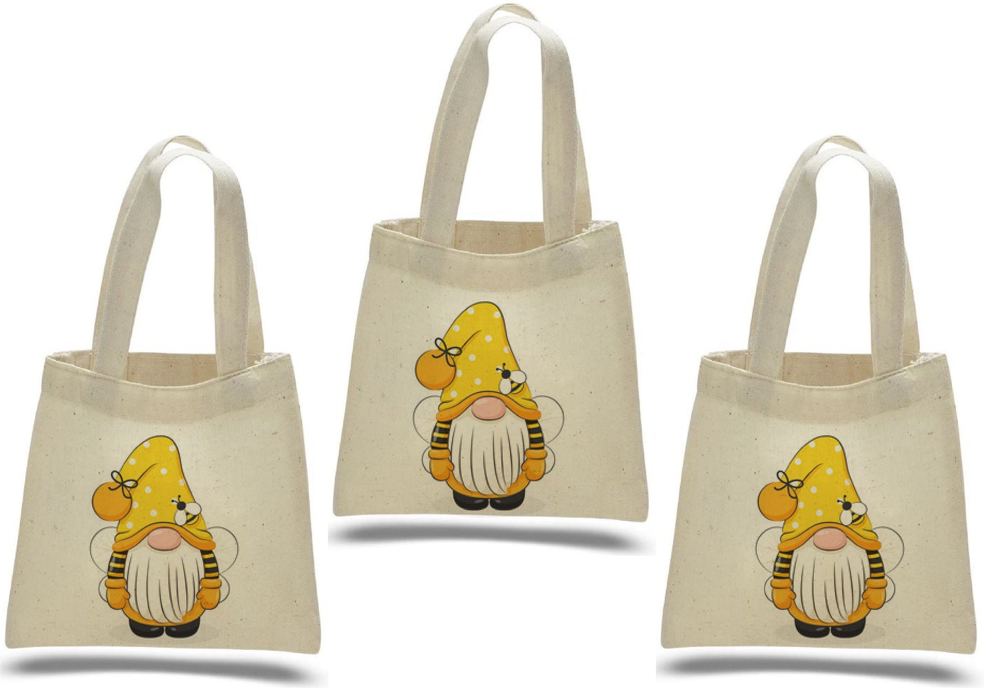 Bee Gnome Party Favor Bags - Set of Three Bags