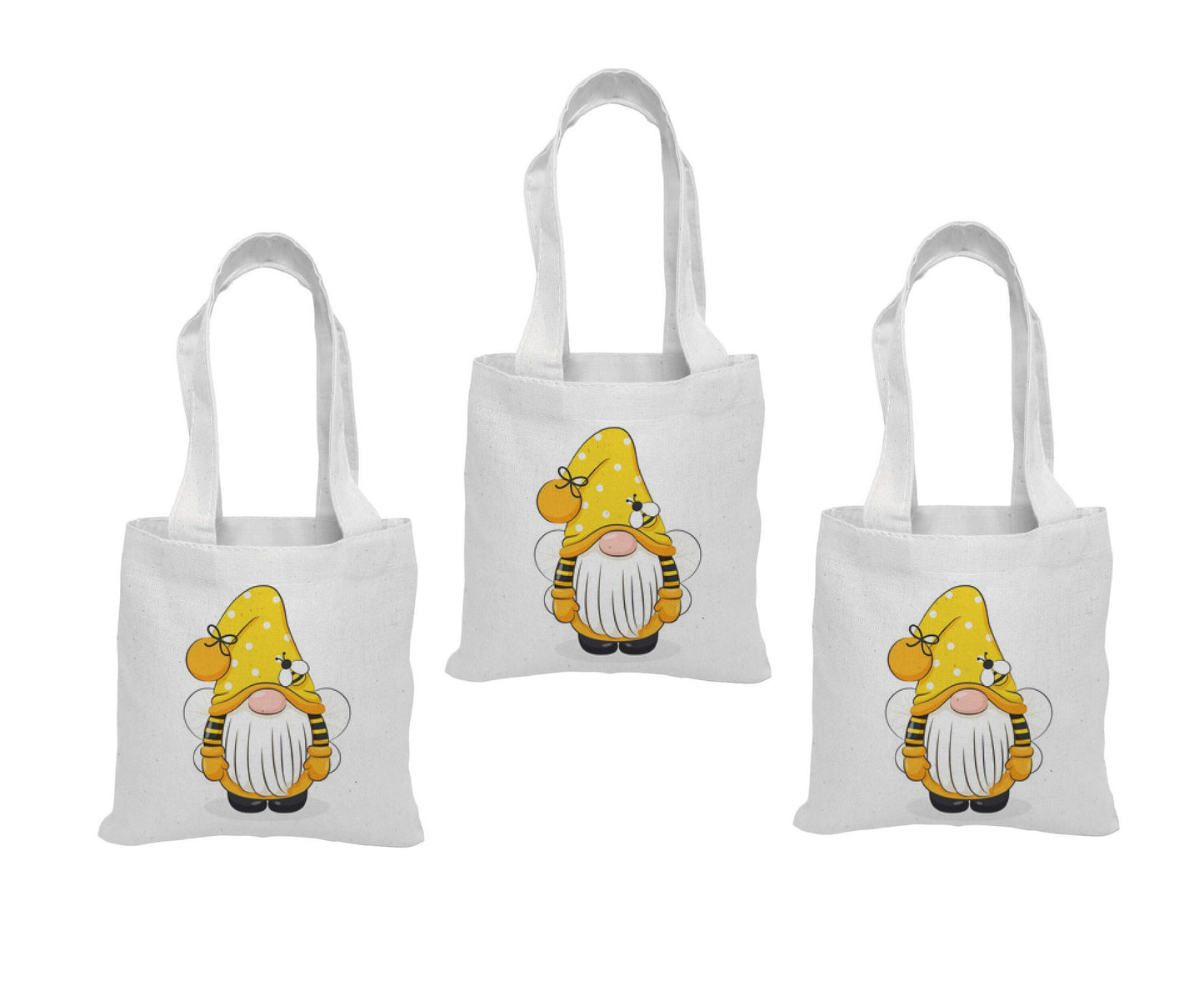 Bee Gnome Party Favor Bags - Set of Three Bags
