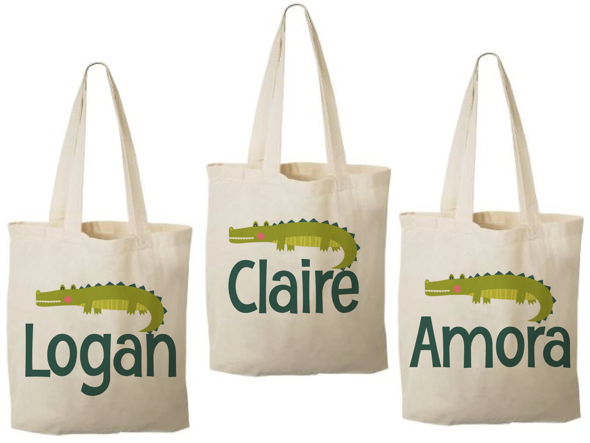 Personalized Alligator Party Favor Bags - Set of Three Bags