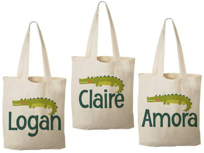 Personalized Alligator Party Favor Bags - Set of Three Bags