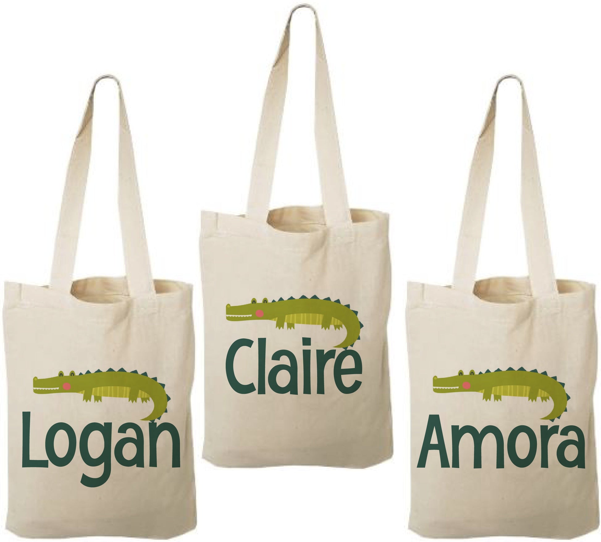Personalized Alligator Party Favor Bags - Set of Three Bags
