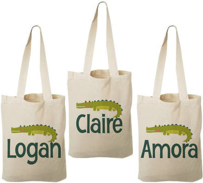 Personalized Alligator Party Favor Bags - Set of Three Bags