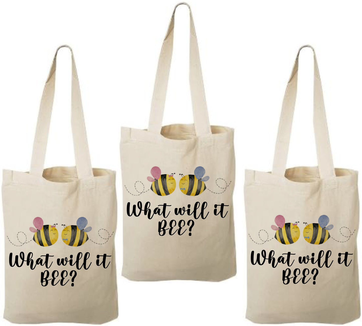 What Will it Bee Gender Reveal Party Favor Bags - Set of Three Bags