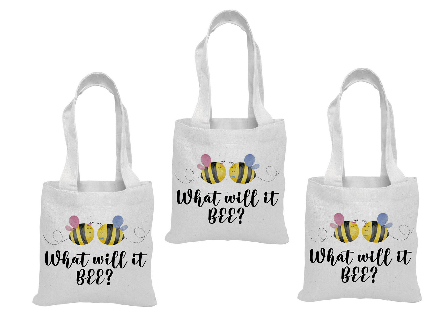 What Will it Bee Gender Reveal Party Favor Bags - Set of Three Bags