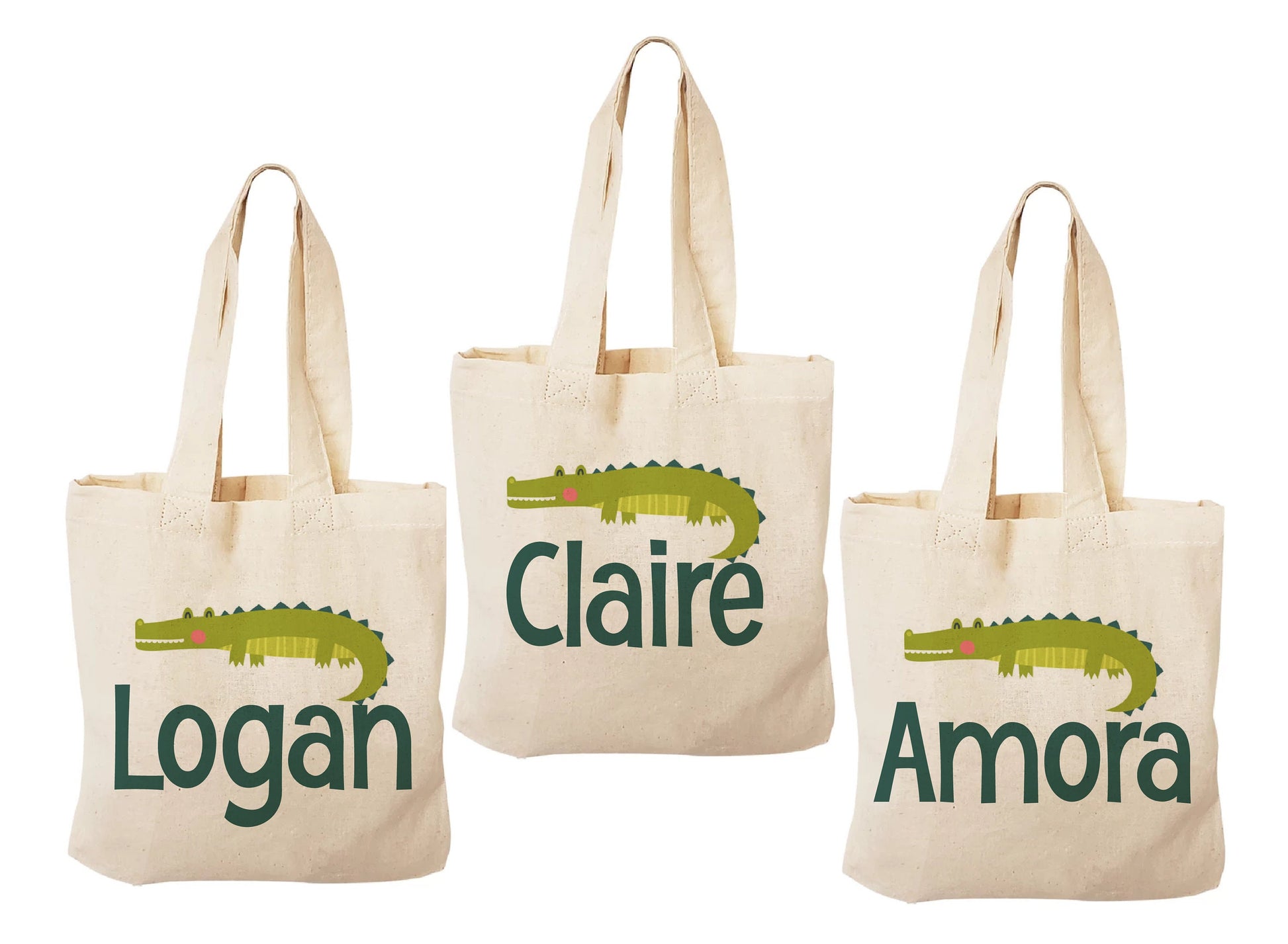 Personalized Alligator Party Favor Bags - Set of Three Bags
