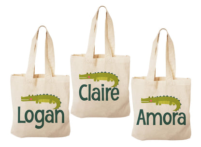 Personalized Alligator Party Favor Bags - Set of Three Bags