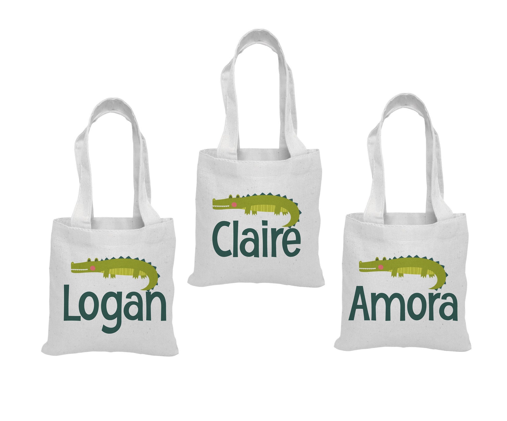 Personalized Alligator Party Favor Bags - Set of Three Bags