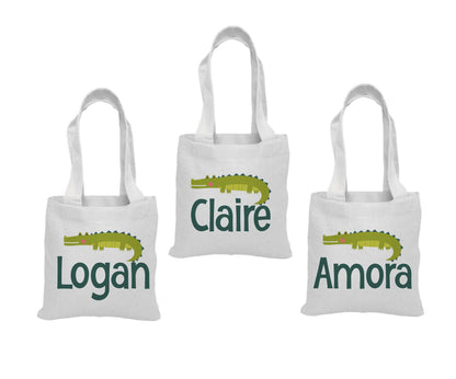 Personalized Alligator Party Favor Bags - Set of Three Bags
