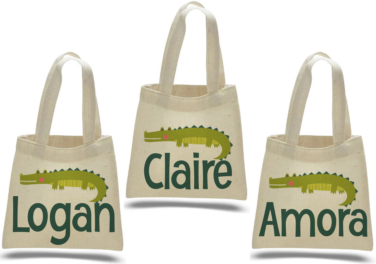 Personalized Alligator Party Favor Bags - Set of Three Bags