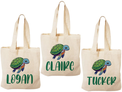 Personalized Sea Turtle Party Favor Bags - Set of Three Bags