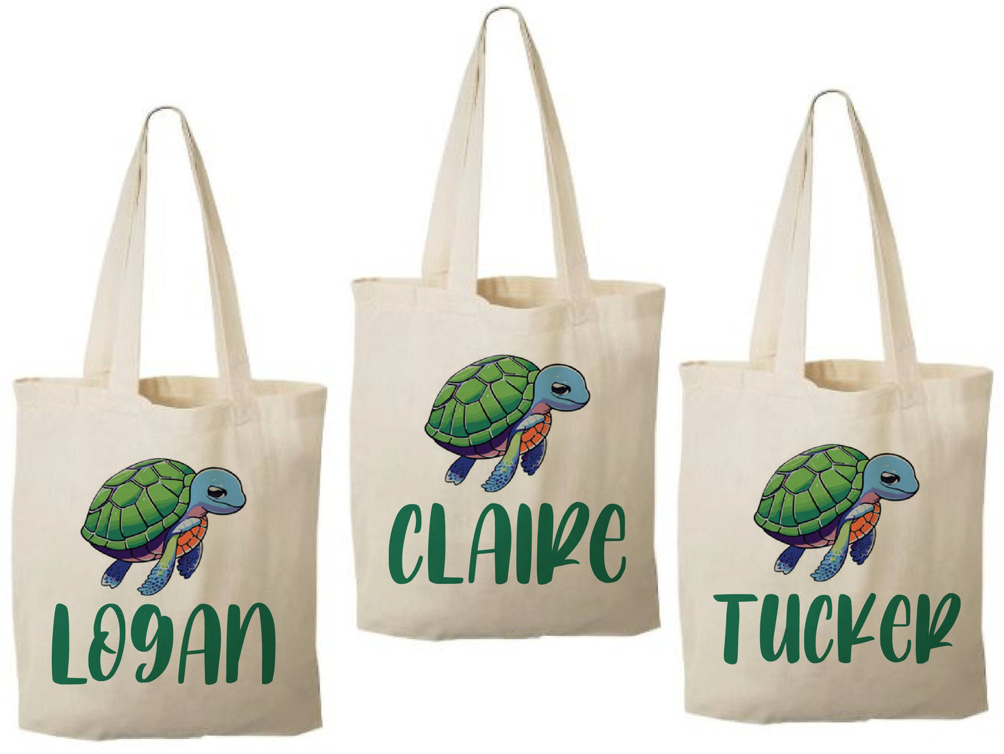 Personalized Sea Turtle Party Favor Bags - Set of Three Bags