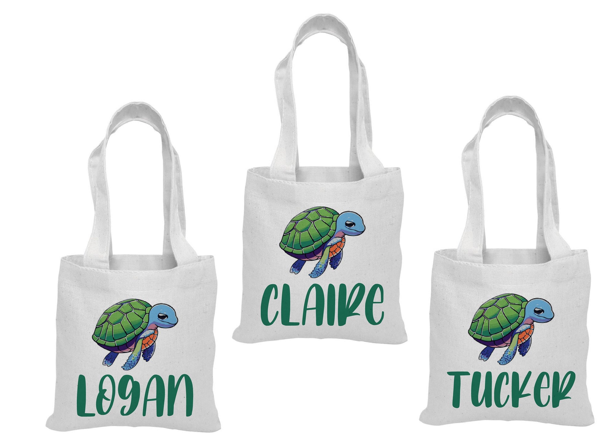 Personalized Sea Turtle Party Favor Bags - Set of Three Bags